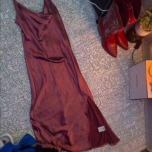 Justify Backless Dress in Rich Burgundy